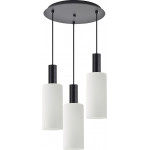 Homelighting SE21-BL-4-3BL-GL3 ADEPT TUBE Black Pendant White Glass+ - (77-8565)