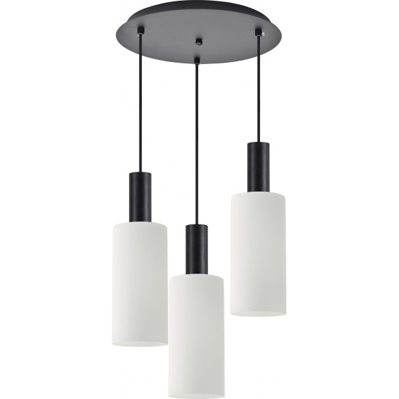 Homelighting SE21-BL-4-3BL-GL3 ADEPT TUBE Black Pendant White Glass+ - (77-8565)