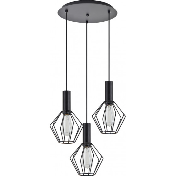 Homelighting SE21-BL-4-3BL-GR1 ADEPT TUBE Black Pendant Black Metal Grid+ - (77-8530)