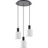 Homelighting SE21-BL-4-3BL-SH1 ADEPT TUBE Black Pendant White Fabric Shade+ - (77-8509)