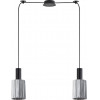 Homelighting SE21-BL-4-BL2-GL1 ADEPT TUBE Black Pendant Smoked Glass+ - (77-8486)