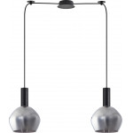 Homelighting SE21-BL-4-BL2-GL2 ADEPT TUBE Black Pendant Smoked Glass+ - (77-8493)