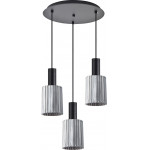 Homelighting SE21-BL-4-3BL-GL1 ADEPT TUBE Black Pendant Smoked Glass+ - (77-8487)