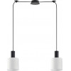 Homelighting SE21-BL-4-BL2-SH1 ADEPT TUBE Black Pendant White Fabric Shade+ - (77-8508)