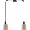 Homelighting SE21-BL-4-BL2-SH3 ADEPT TUBE Black Pendant Brown Fabric Shade+ - (77-8522)