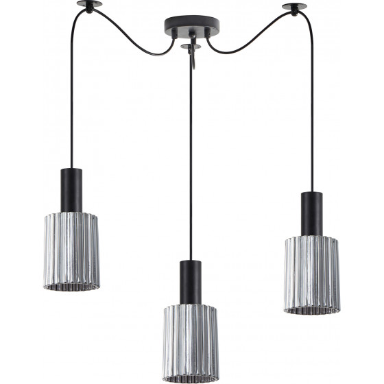 Homelighting SE21-BL-4-BL3-GL1 ADEPT TUBE Black Pendant Smoked Glass+ - (77-8485)