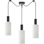Homelighting SE21-BL-4-BL3-GL3 ADEPT TUBE Black Pendant White Glass+ - (77-8563)