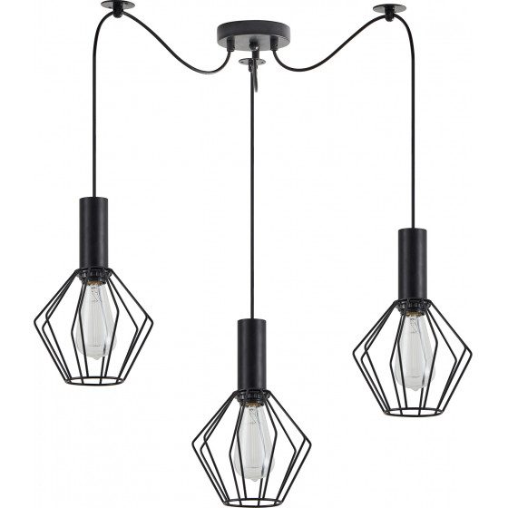Homelighting SE21-BL-4-BL3-GR1 ADEPT TUBE Black Pendant Black Metal Grid+ - (77-8528)