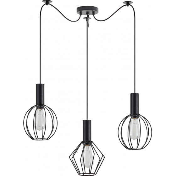 Homelighting SE21-BL-4-BL3-GR12 ADEPT FLEX Black Pendant Black Metal Grid+ - (77-8909)
