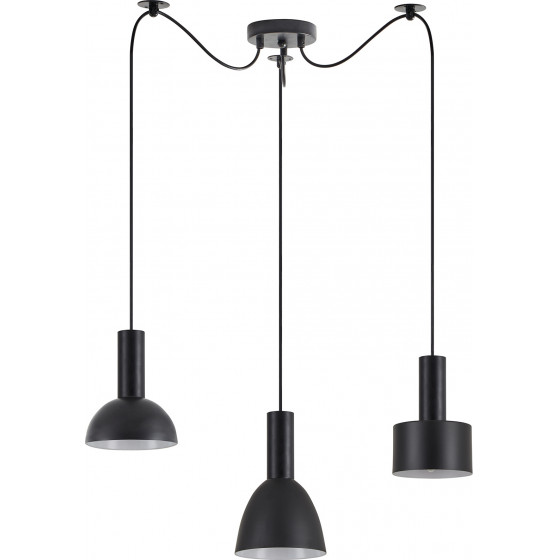 Homelighting SE21-BL-4-BL3-MS12 ADEPT FLEX Black Pendant Black Metal Shade+ - (77-8914)