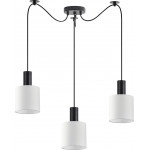 Homelighting SE21-BL-4-BL3-SH1 ADEPT TUBE Black Pendant White Fabric Shade+ - (77-8507)