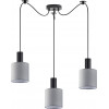 Homelighting SE21-BL-4-BL3-SH2 ADEPT TUBE Black Pendant Grey Fabric Shade+ - (77-8514)