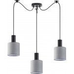 Homelighting SE21-BL-4-BL3-SH2 ADEPT TUBE Black Pendant Grey Fabric Shade+ - (77-8514)