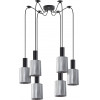 Homelighting SE21-BL-4-BL6-GL1 ADEPT TUBE Black Pendant Smoked Glass+ - (77-8484)