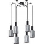 Homelighting SE21-BL-4-BL6-GL1 ADEPT TUBE Black Pendant Smoked Glass+ - (77-8484)