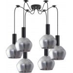 Homelighting SE21-BL-4-BL6-GL2 ADEPT TUBE Black Pendant Smoked Glass+ - (77-8491)