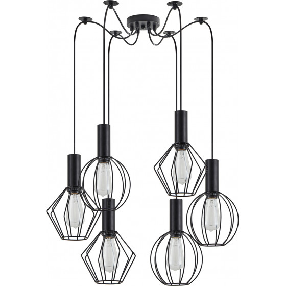 Homelighting SE21-BL-4-BL6-GR12 ADEPT FLEX Black Pendant Black Metal Grid+ - (77-8908)