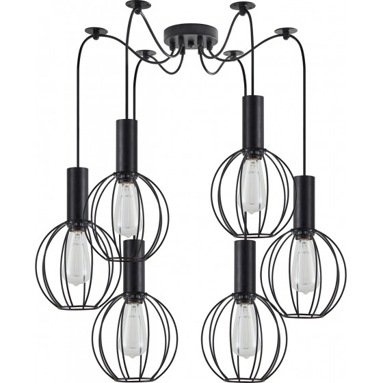 Homelighting SE21-BL-4-BL6-GR2 ADEPT TUBE Black Pendant Black Metal Grid+ - (77-8534)