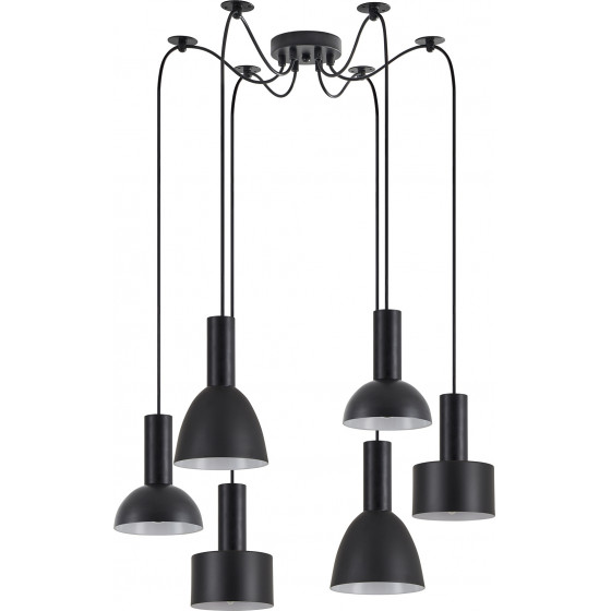 Homelighting SE21-BL-4-BL6-MS12 ADEPT FLEX Black Pendant Black Metal Shade+ - (77-8913)