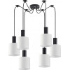 Homelighting SE21-BL-4-BL6-SH1 ADEPT TUBE Black Pendant White Fabric Shade+ - (77-8506)