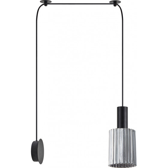 Homelighting SE21-BL-4-NM1W-GL1 ADEPT TUBE Black Matt Wall Lamp Smoked Glass+ - (77-8818)