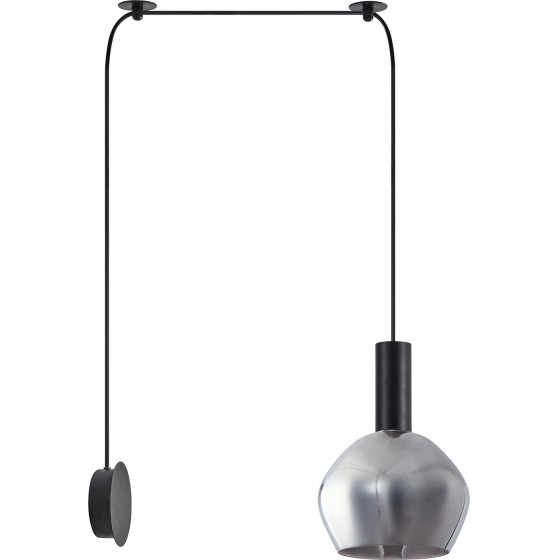 Homelighting SE21-BL-4-NM1W-GL2 ADEPT TUBE Black Matt Wall Lamp Smoked Glass+ - (77-8819)