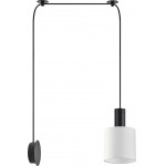Homelighting SE21-BL-4-NM1W-SH1 ADEPT TUBE Black Matt Wall Lamp White Fabric Shade+ - (77-8810)