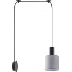 Homelighting SE21-BL-4-NM1W-SH2 ADEPT TUBE Black Matt Wall Lamp Grey Fabric Shade+ - (77-8811)