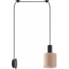 Homelighting SE21-BL-4-NM1W-SH3 ADEPT TUBE Black Matt Wall Lamp Brown Fabric Shade+ - (77-8812)