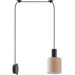 Homelighting SE21-BL-4-NM1W-SH3 ADEPT TUBE Black Matt Wall Lamp Brown Fabric Shade+ - (77-8812)