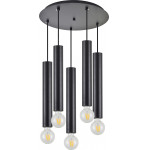 Homelighting SE21-BL-5-5BL ADEPT TUBE BLACK Black Pendant+ - (77-8673)