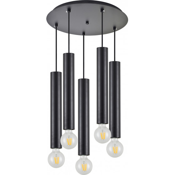 Homelighting SE21-BL-5-5BL ADEPT TUBE BLACK Black Pendant+ - (77-8673)