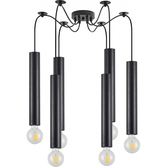 Homelighting SE21-BL-5-BL6 ADEPT TUBE BLACK Black Pendant+ - (77-8669)