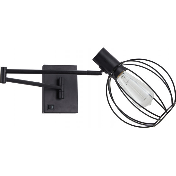 Homelighting SE21-BL-52-GR2 ADEPT WALL LAMP Black Wall Lamp with Switcher and Black Metal Grid+ - (77-8382)