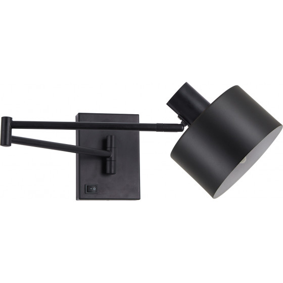 Homelighting SE21-BL-52-MS1 ADEPT WALL LAMP Black Wall Lamp with Switcher and Black Metal Shade+ - (77-8383)