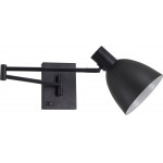 Homelighting SE21-BL-52-MS2 ADEPT WALL LAMP Black Wall Lamp with Switcher and Black Metal Shade+ - (77-8384)