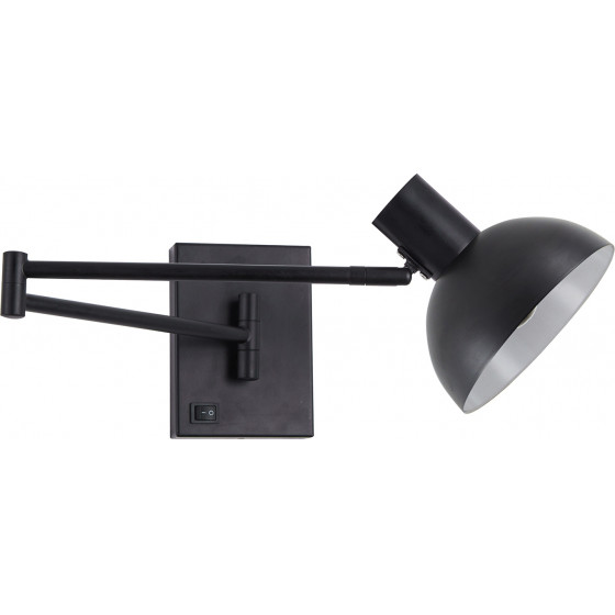 Homelighting SE21-BL-52-MS3 ADEPT WALL LAMP Black Wall Lamp with Switcher and Black Metal Shade+ - (77-8385)