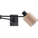 Homelighting SE21-BL-52-SH3 ADEPT WALL LAMP Black Wall Lamp with Switcher and Brown Shade+ - (77-8874)