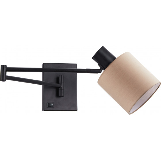 Homelighting SE21-BL-52-SH3 ADEPT WALL LAMP Black Wall Lamp with Switcher and Brown Shade+ - (77-8874)