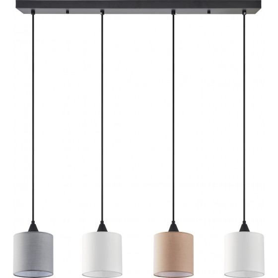 Homelighting SE21-BL-B10-4BL-SH123 ADEPT FLEX White, Grey, Brown Fabric Shade Pendant+ - (77-8962)