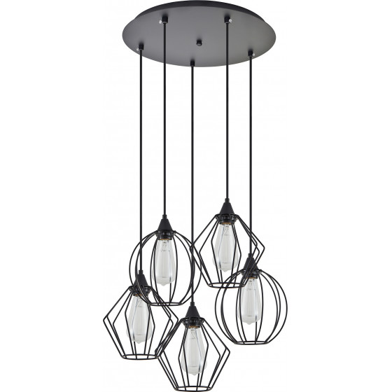 Homelighting SE21-BL-B10-5BL-GR12 ADEPT FLEX Black Metal Grid Pendant+ - (77-8951)