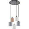 Homelighting SE21-BL-B10-5BL-SH123 ADEPT FLEX White, Grey, Brown Fabric Shade Pendant+ - (77-8961)