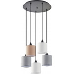 Homelighting SE21-BL-B10-5BL-SH123 ADEPT FLEX White, Grey, Brown Fabric Shade Pendant+ - (77-8961)