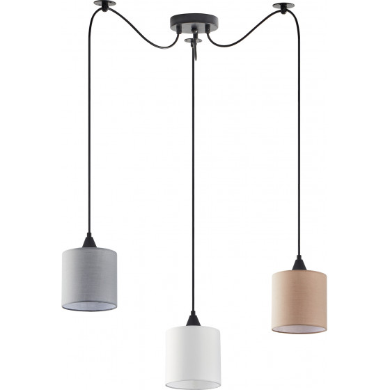 Homelighting SE21-BL-B10-BL3-SH12 ADEPT FLEX White, Grey, Brown Fabric Shade Pendant+ - (77-8964)