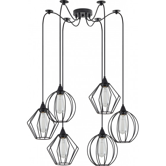 Homelighting SE21-BL-B10-BL6-GR12 ADEPT FLEX Black Metal Grid Pendant+ - (77-8953)