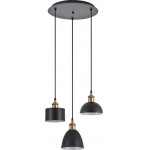 Homelighting SE21-BR-10-3BL-MS123 MAGNUM FLEX Bronze Metal Pendant Black Metal Shade+ - (77-8970)