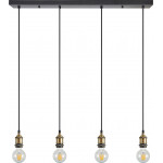 Homelighting SE21-BR-10-4BL MAGNUM Bronze Metal Pendant with Black Fabric Cable+ - (77-8694)