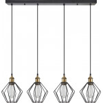 Homelighting SE21-BR-10-4BL-GR1 MAGNUM Bronze Metal Pendant Black Metal Grid with Black Fabric Cable+ - (77-8709)