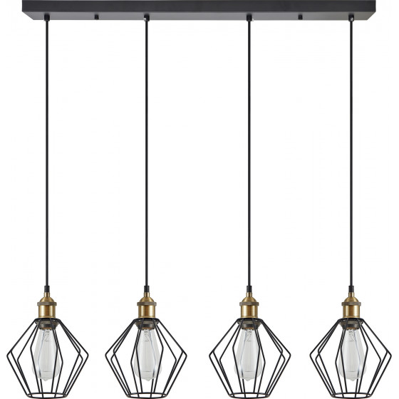 Homelighting SE21-BR-10-4BL-GR1 MAGNUM Bronze Metal Pendant Black Metal Grid with Black Fabric Cable+ - (77-8709)