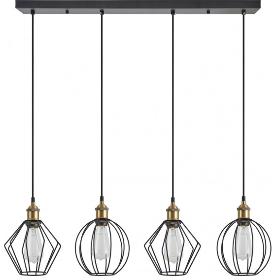 Homelighting SE21-BR-10-4BL-GR12 MAGNUM FLEX Bronze Metal Pendant Black Metal Grid+ - (77-8967)